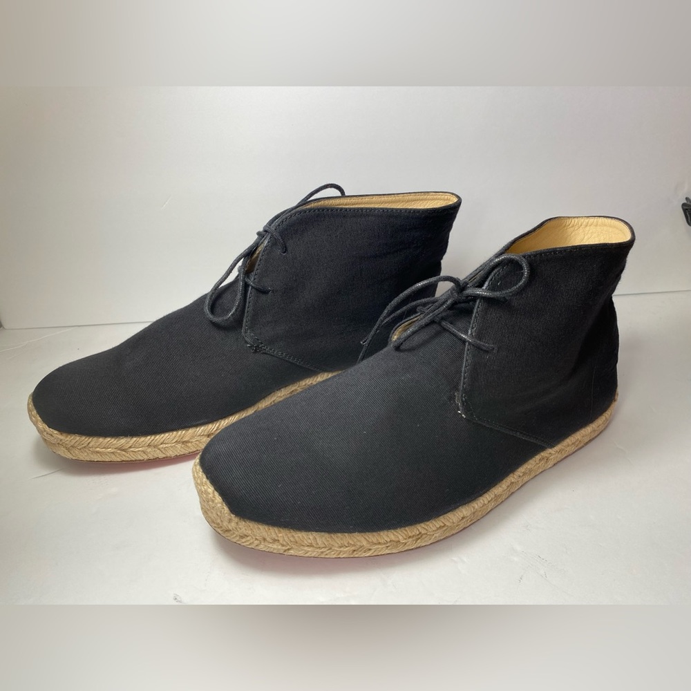 Christian Louboutin cadaques chukka ankle boots espadrille black 40